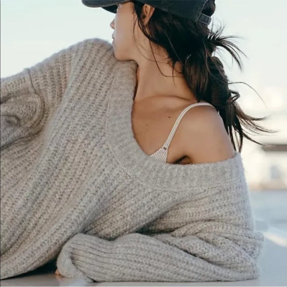 #31 New! Free People Blue Bell Chunky Oversized SweaterNWT - Picture 2 of 9